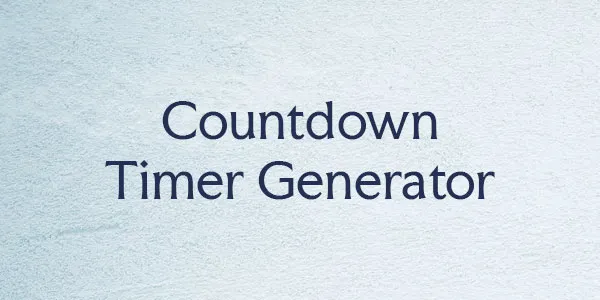 Countdown Timer Generator