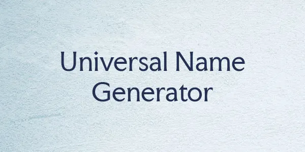 Universal Name Generator