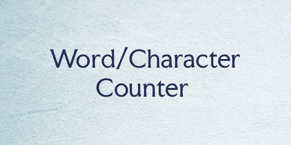Word Character Counter