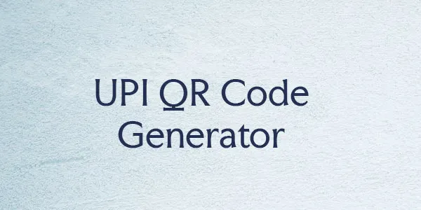 UPI QR Code Generator
