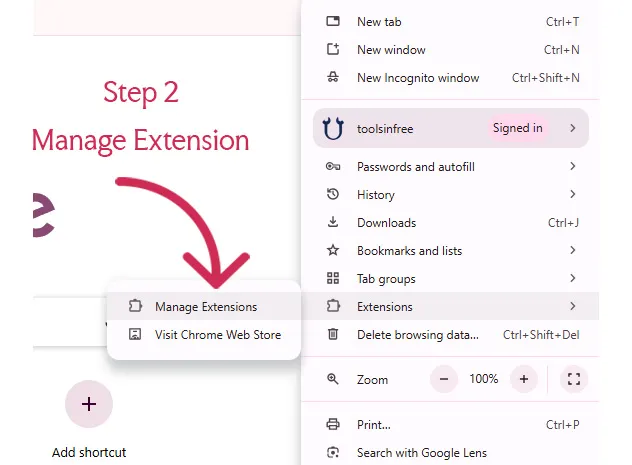 Save Image As Extension 11 step 2 manage extension